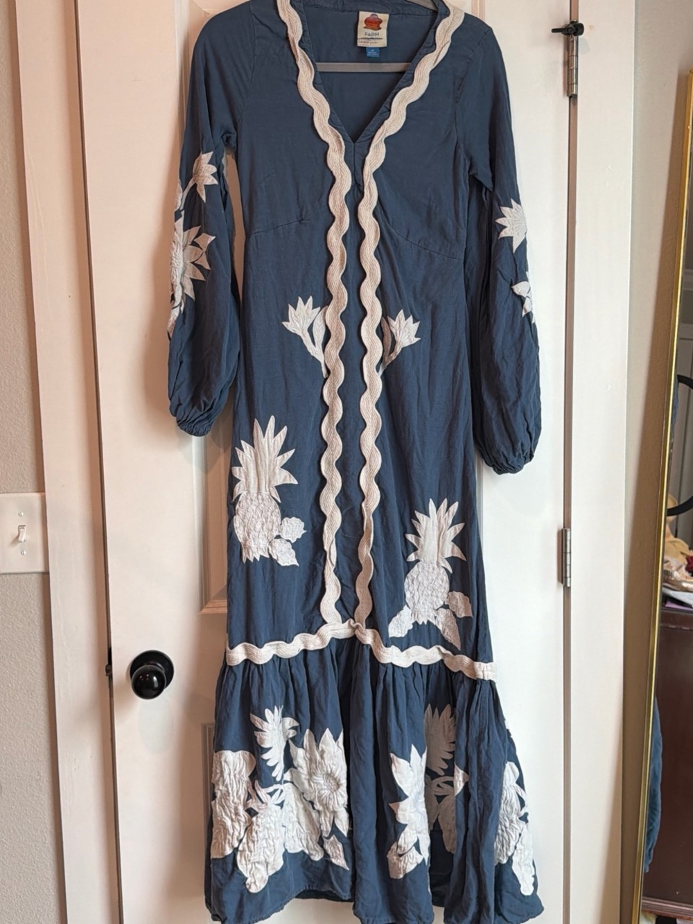 Farm Rio Embroidered Long-Sleeve Dress - Picture 1 of 5